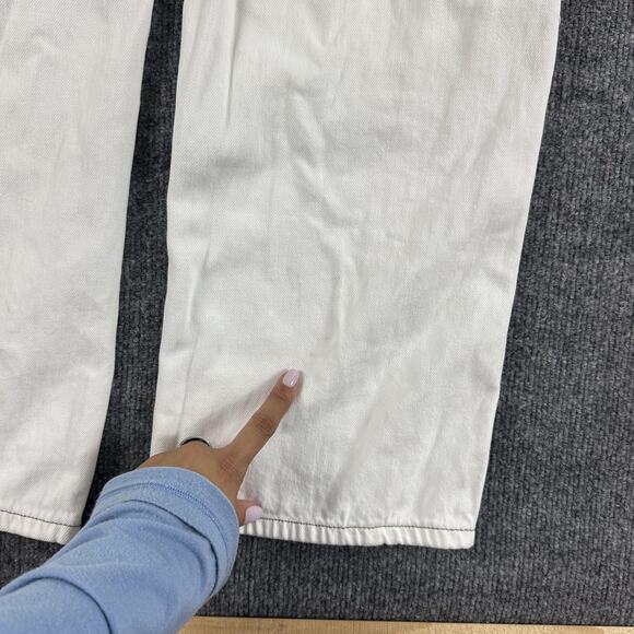 Reformation Jeans Womens 27 Lexi High Rise Wide Leg Ivory Button Fly Casual Chic - Picture 8 of 16